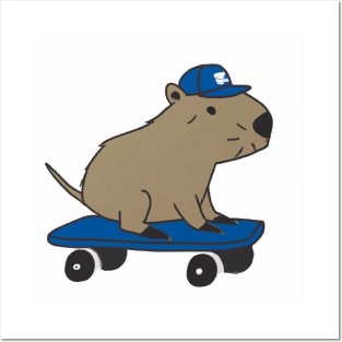 Capybara skating Posters and Art